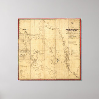 American Arctic Expedition Map (1853) Canvas Print