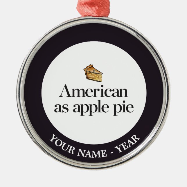 American as Apple Pie Metal Tree Decoration (Front)