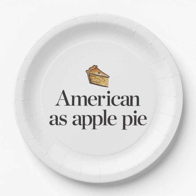 American as Apple Pie Paper Plate (Front)