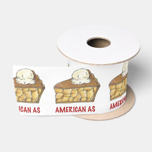 American As Apple Pie Slice July 4th Fourth USA Satin Ribbon