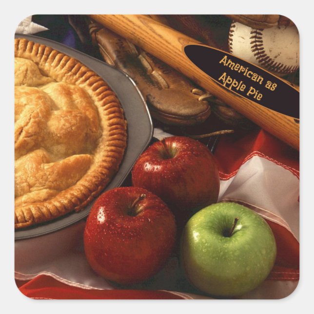 American as Apple Pie Square Sticker (Front)