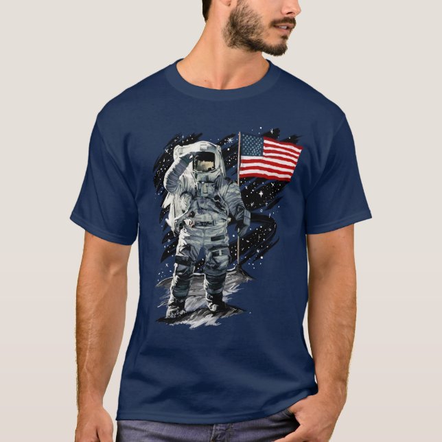 American Astronaut Moon Landing T-Shirt (Front)