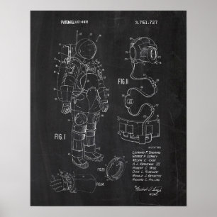 American Astronaut Space Suit Patent Poster