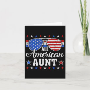 American Aunt Matching Family 4th Of July Usa Patr Card