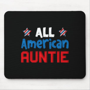 American auntie 4th of july usa family matching mouse mat