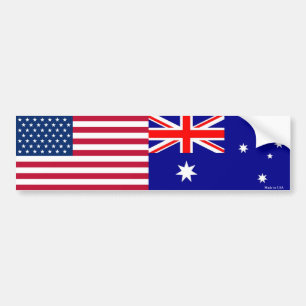 American & Australian Flags Bumper Sticker