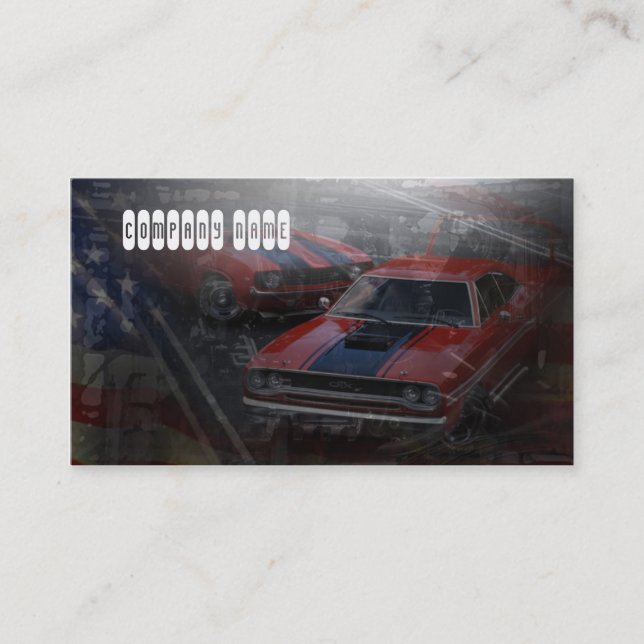 American  automotive classic muscle car business card (Front)