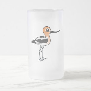 American Avocet Frosted Glass Beer Mug
