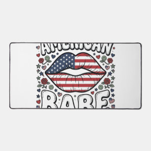 American Babe Patriotic Vintage Engraving Design_1 Desk Mat