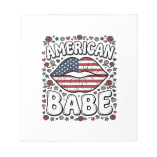 American Babe Patriotic Vintage Engraving Design_1 Notepad