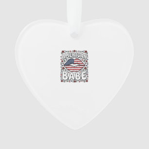 American Babe Patriotic Vintage Engraving Design_1 Ornament