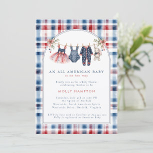 American Baby Patriotic Clothesline All in One  Invitation
