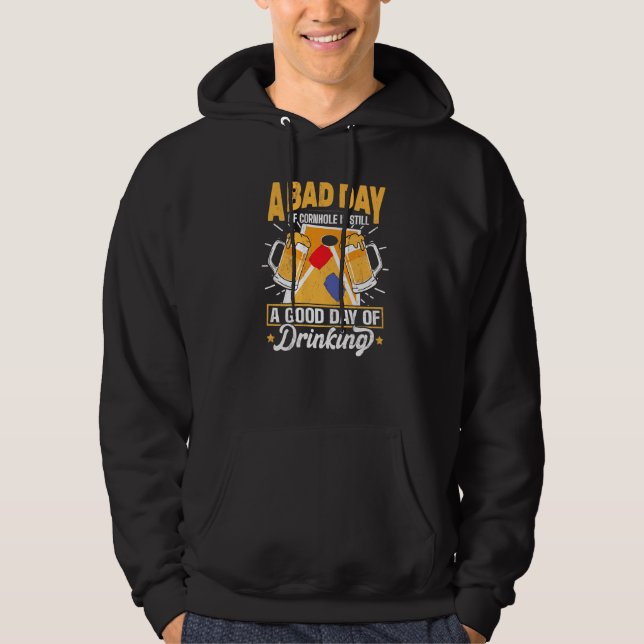 American Backyard Game Bean Bag Cornhole Hoodie (Front)