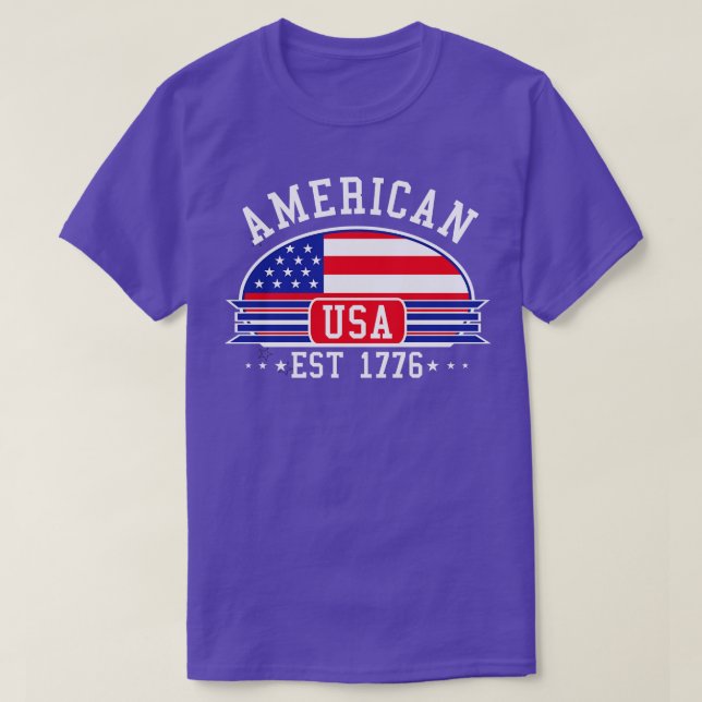 AMERICAN BADGE BLUE T-Shirt (Design Front)
