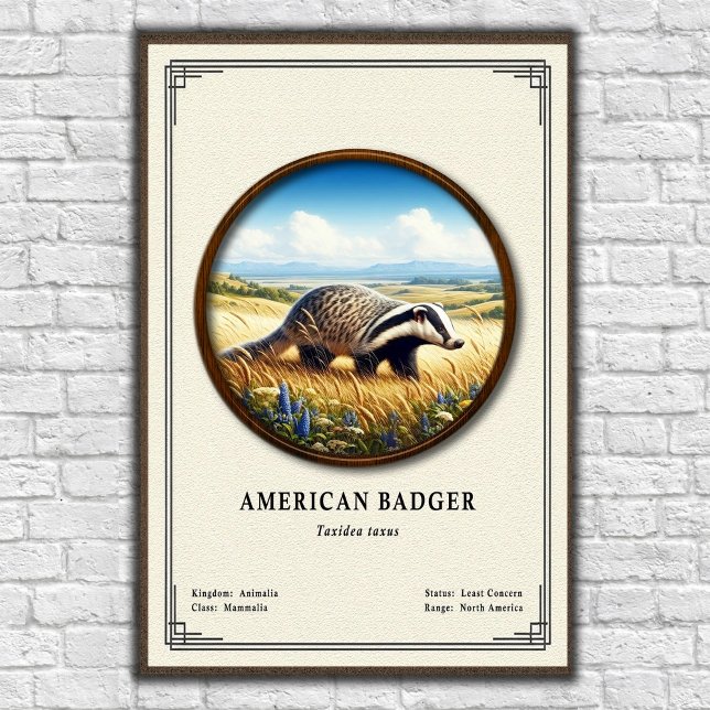 American Badger Zoology Series Poster (Creator Uploaded)