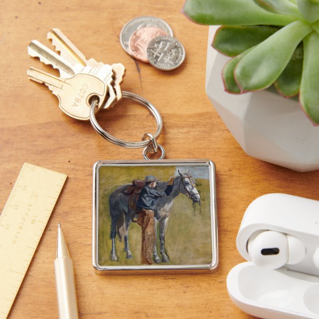 American Badlands: Old West Cowboy with Horse Key Ring (Desk)