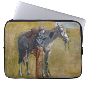 American Badlands: Old West Cowboy with Horse Laptop Sleeve