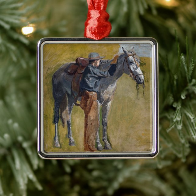 American Badlands: Old West Cowboy with Horse Metal Tree Decoration (Tree)