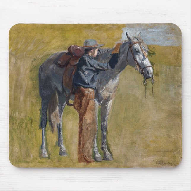 American Badlands: Old West Cowboy with Horse Mouse Mat (Front)