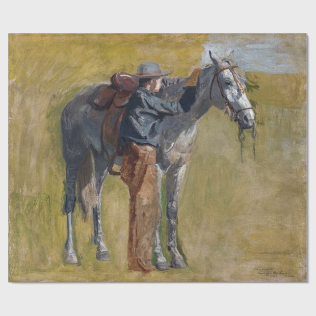 American Badlands: Old West Cowboy with Horse Wrapping Paper (Flat)