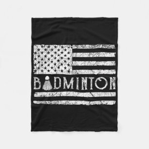 American Badminton Usa Flag Shuttles Funny Patriot Fleece Blanket