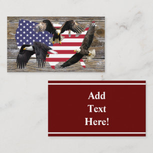 American Bald Eagle American Flag Business Card