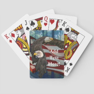 American Bald Eagle American Flag  Playing Cards