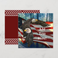 American Bald Eagle American Flag