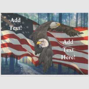 American Bald Eagle American Flag Tissue Paper