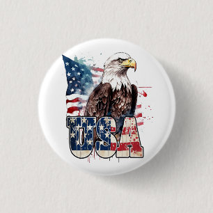 American Bald Eagle America's 250th Birthday 3 Cm Round Badge