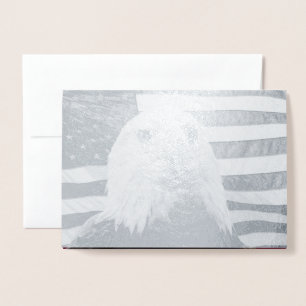American Bald eagle and American Flag Foil Card