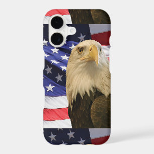 American Bald Eagle and Flag
