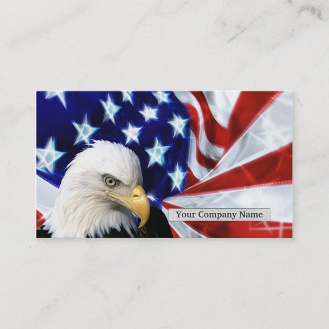 American Bald Eagle and Flag Business cards (Front)