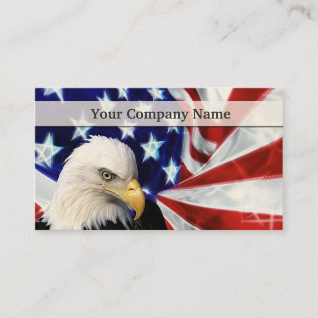 American Bald Eagle and Flag Business cards (Front)