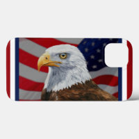 American Bald Eagle and Flag