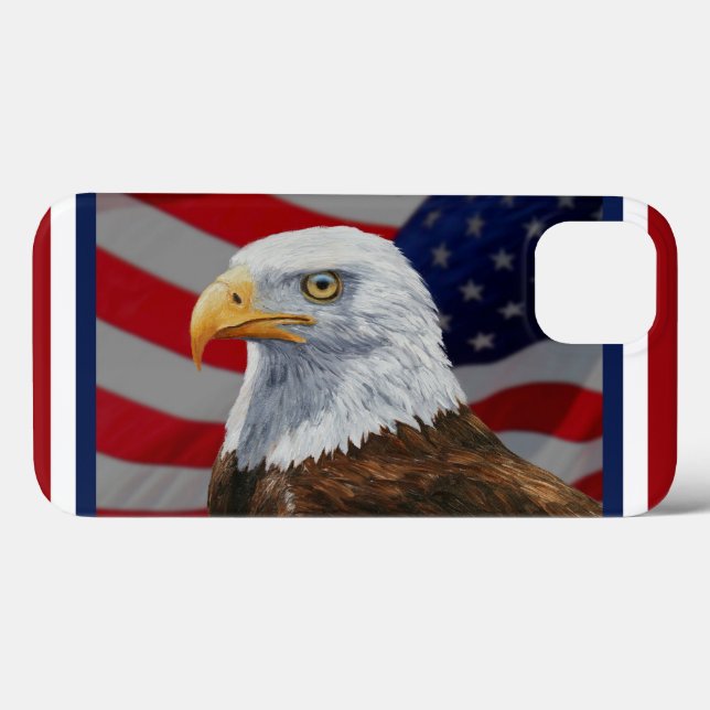 American Bald Eagle and Flag Case-Mate iPhone Case (Back (Horizontal))