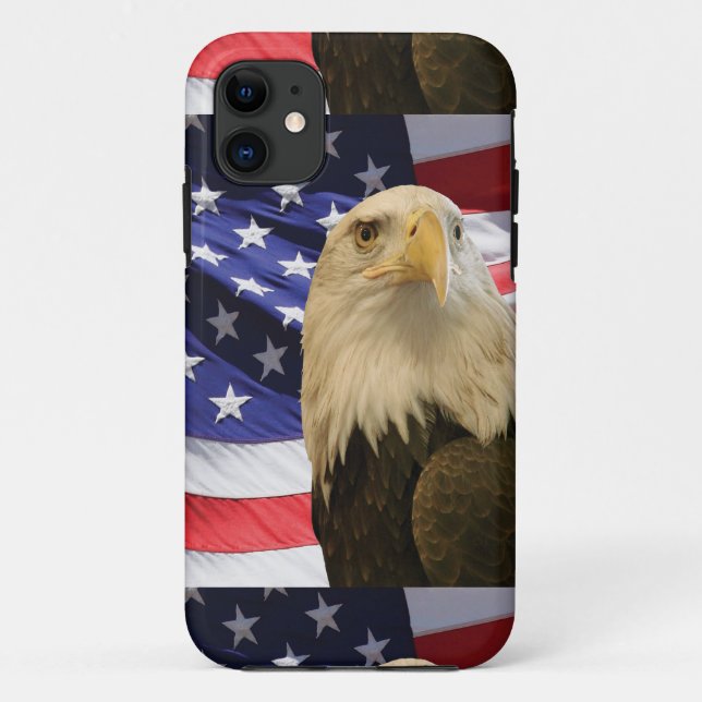 American Bald Eagle and Flag Case-Mate iPhone Case (Back)