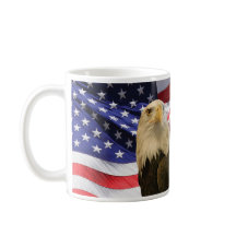 American Bald Eagle and Flag