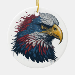 American bald eagle ceramic tree decoration