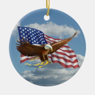 American Bald Eagle Ceramic Tree Decoration