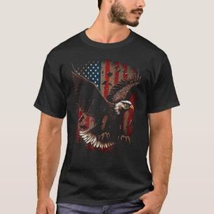 American Bald Eagle Eyes Flag Country 2 T-Shirt