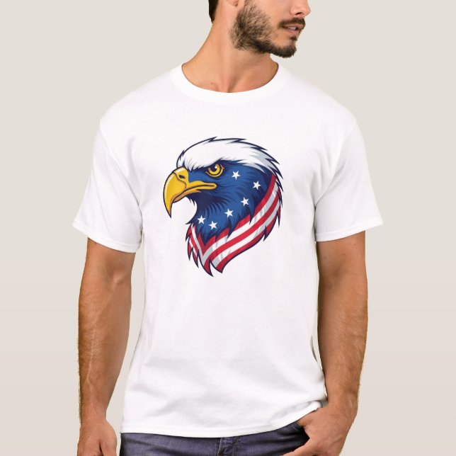 American Bald Eagle Flag T-Shirt | Patriotic USA   (Front)