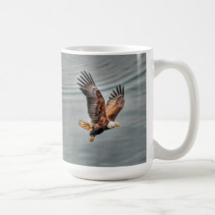 American Bald Eagle Flying Over Ocean Coffee Mug