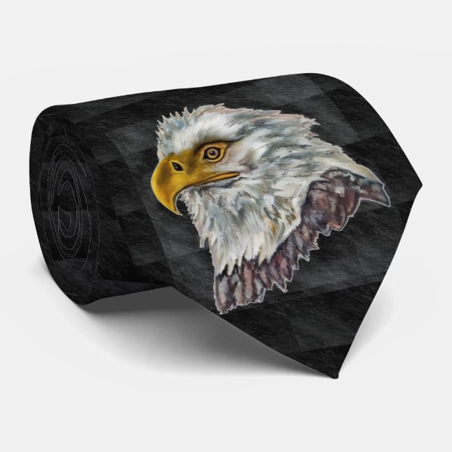 American Bald Eagle Illustration Neck Tie (Rolled)