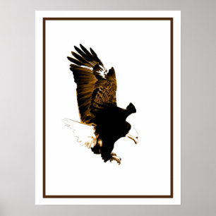American Bald Eagle Landing Poster
