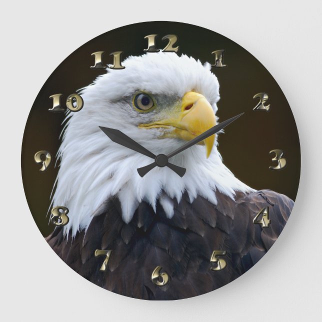 American Bald Eagle Large Clock (Front)