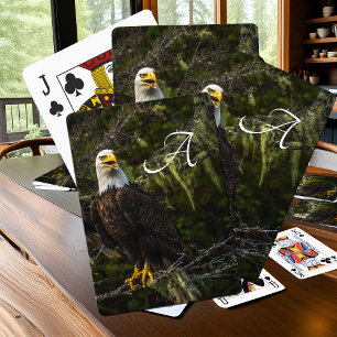 American Bald Eagle Monogram Patriotic Wildlife Playing Cards