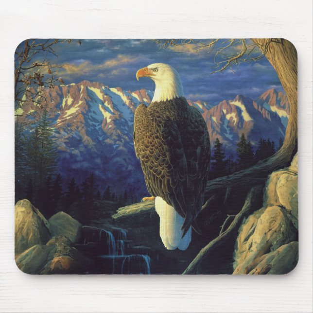 American Bald Eagle Mountain Sunrise Mouse Mat (Front)