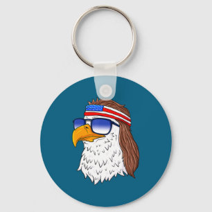 American Bald Eagle Mullet 4th Of July Funny Usa  Key Ring