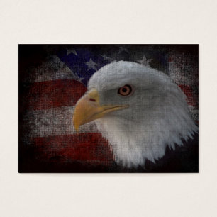 American Bald Eagle on Flag